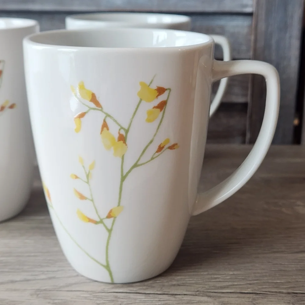 Corelle Coordinates Kobe Porcelain Coffee Mugs Cups Set of 4 Discontinued